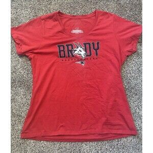 Tom Brady #12 Patriots Fanatics Women’s V Neck Red T-shirt XL